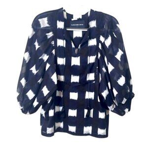 Samantha Sung Black Anastasia Linen Blouse size 4
